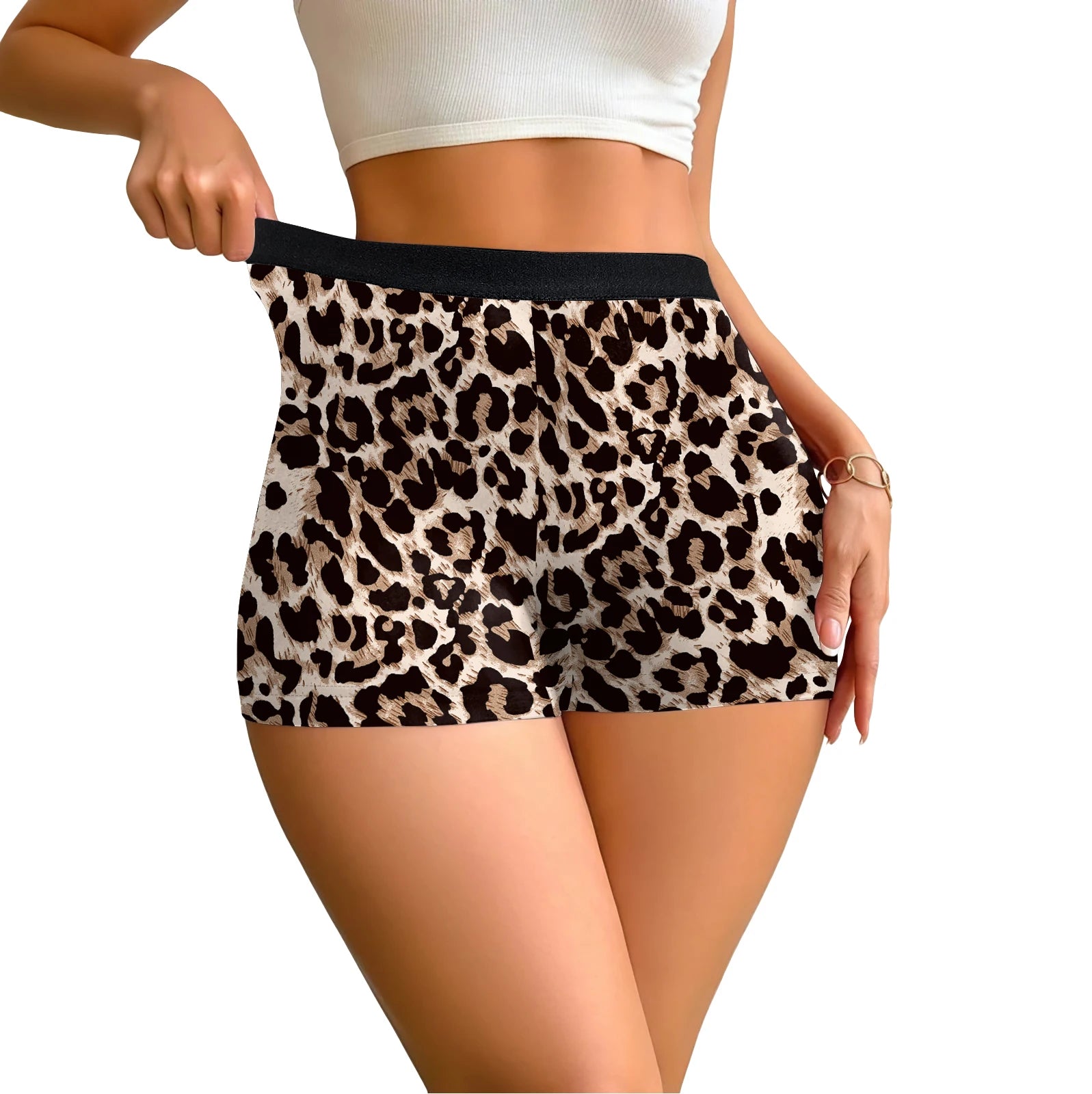 Pants Sexy Fashion Digital Print Leopard High Waist Ruched Sexy Slim Fit Butt Lifting Yoga Shorts ﻿Xshape leggings New Clothes