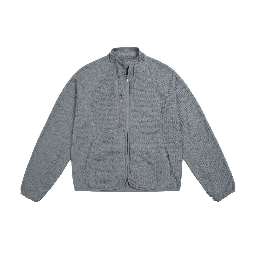 Lock-Warm Grid Fleece Lightweight & Breathable Stand-Collar Jacket for Couples: Long-Lasting Warmth for Mountain Outdoor Sports