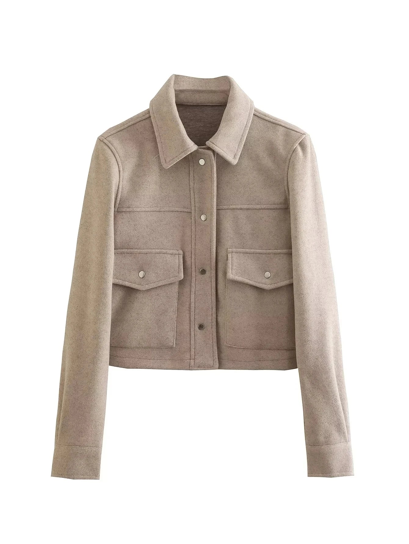HH Women's Fashion Jackets Solid Long Sleeves Single-breasted With Pockets Down Turn Down Collar Causal  Autumn Winter Coats