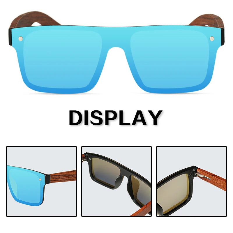 Wood Sunglasses For Men Women Polarized Sunglasses For Men Square  Anti Glare Driver Mirror Sun Glasses Women UV400