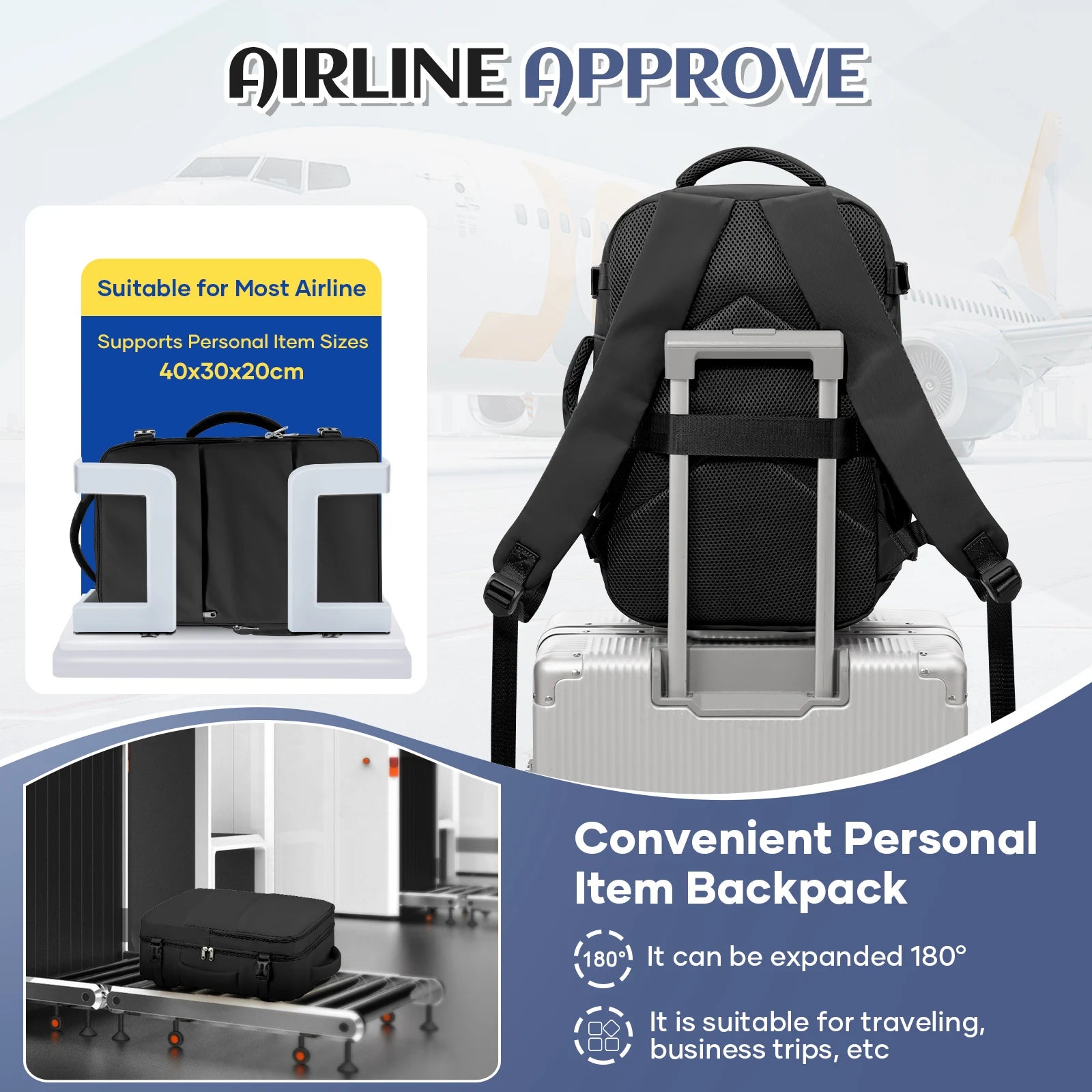 Ryanair 40x30x20 Travel Backpack Wizzair Cabin Airplane Suitcases Cabin Hand Luggag Bags  Waterproof Backpack Laptop Packbag
