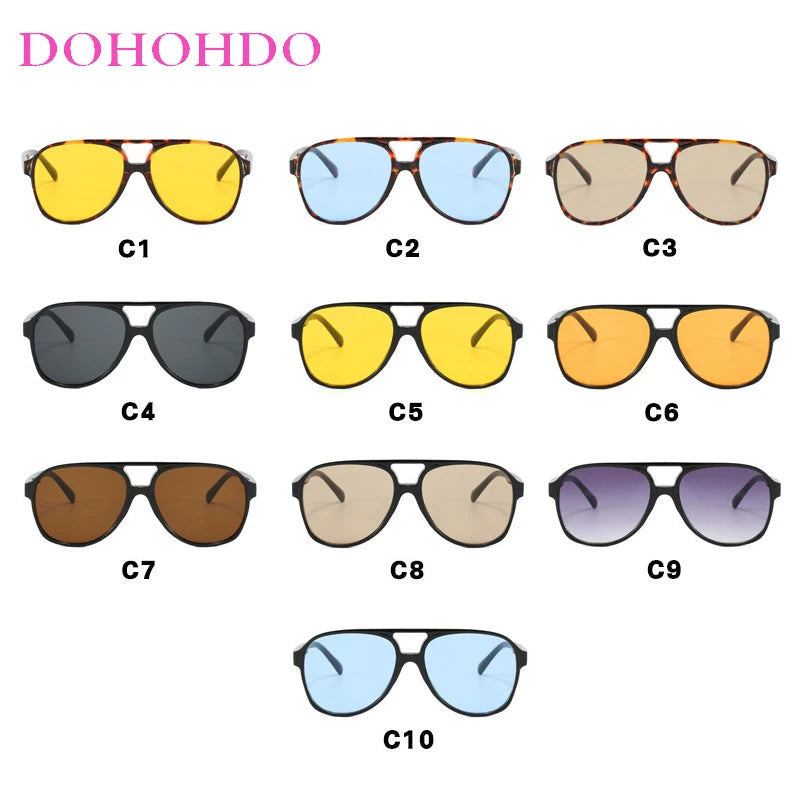 Classic Double Bridge Oversized Pilot Outdoor Women Sunglasses Luxury Designer Brand Men Sunglass Driving Travel Eyewear UV400