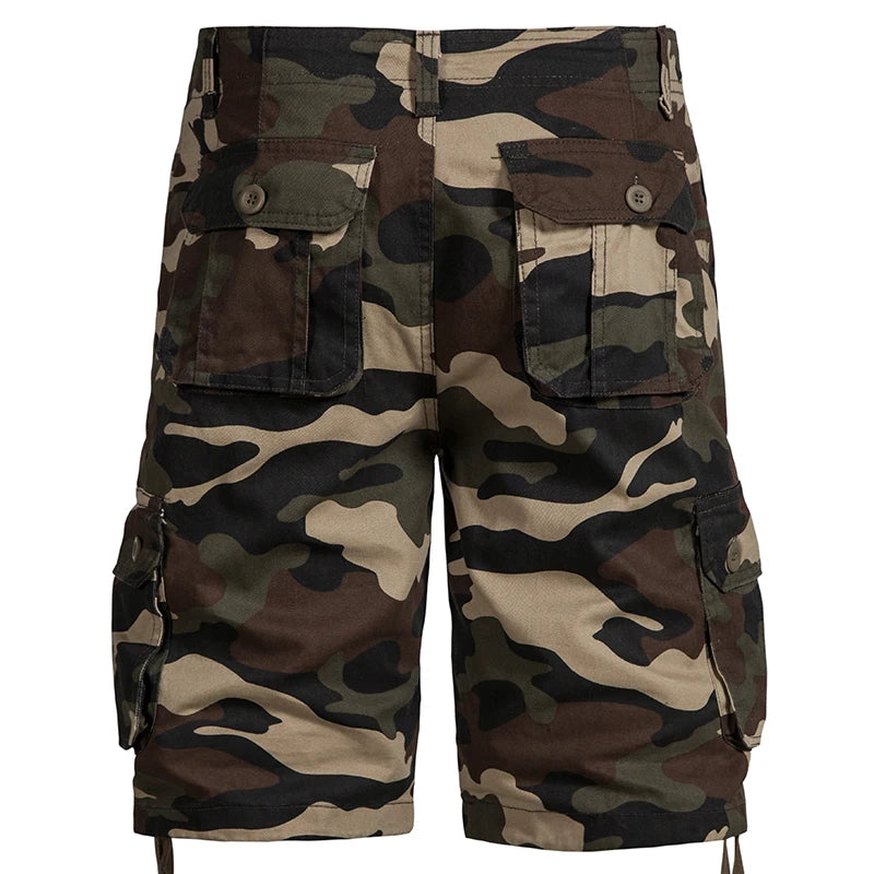 Mens Camo Shorts Men Camouflage Overalls Loose Casual Outdoor Sports Half Pants Side Pocket Cotton Comfortable Shorts