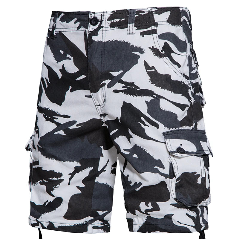 Mens Camo Shorts Men Camouflage Overalls Loose Casual Outdoor Sports Half Pants Side Pocket Cotton Comfortable Shorts