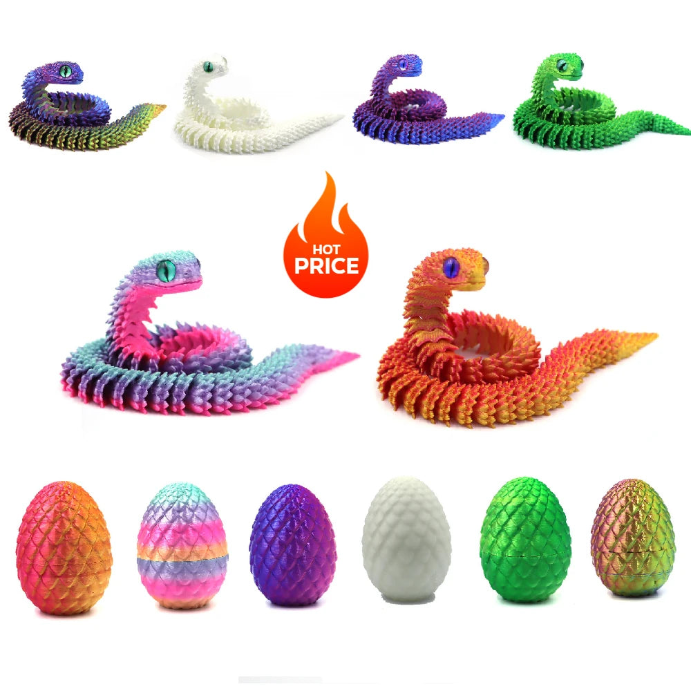 3d Printed Toys Home Decoration Desktop Decorations Anime Figures Articulating Home Decor Items 3D Printing Snake Eggs Rotating
