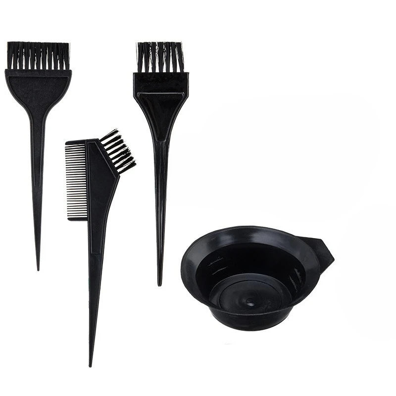 4Pcs Professional Hair Dyeing Kit Hair Color Dye Bowl Stirring Brush For DIY Hair Coloring Bleaching Salon Home Hair Dye Tools