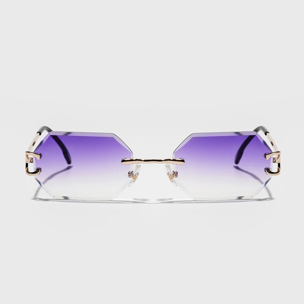 Ruiao 2025 new rimless luxury Sunglasses diamond cut sun shades for man and women designer brand glasses UV400 frameless eyewear