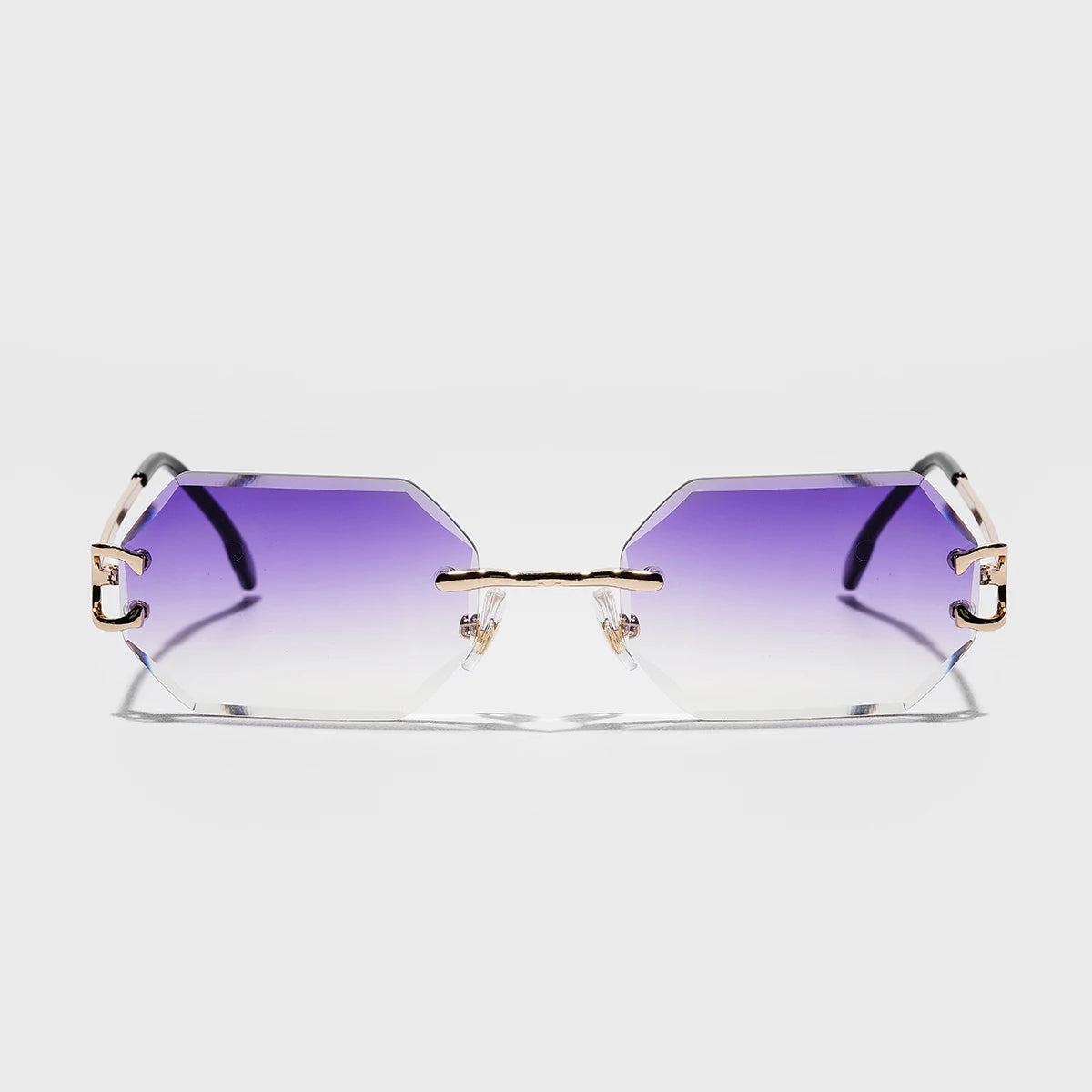 Ruiao 2025 new rimless luxury Sunglasses diamond cut sun shades for man and women designer brand glasses UV400 frameless eyewear