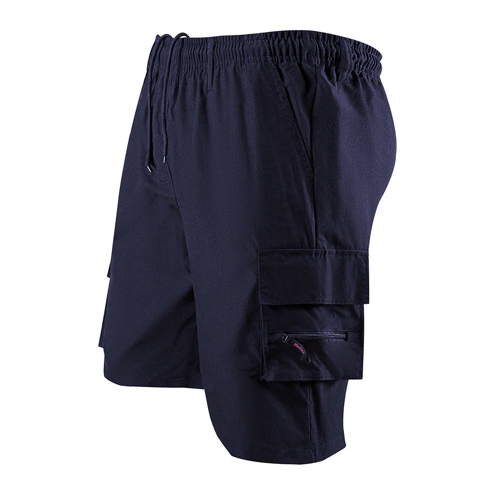 Summer Men Cargo Shorts Loose Solid Color Casual Shorts Pant Fashion Pocket Military Shorts Male Camouflage Jogging Sports Pants