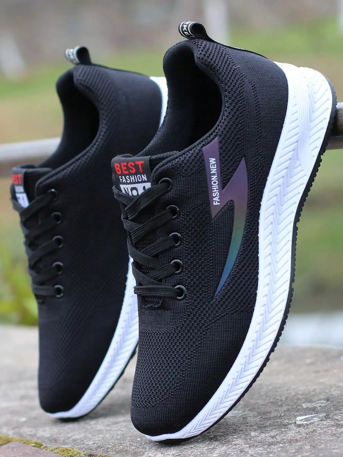 Men's Breathable Casual Sneakers, Lightweight Mesh Sporty Shoes For All Seasons, Odor-Resistant Non-Slip Durable Running Shoes