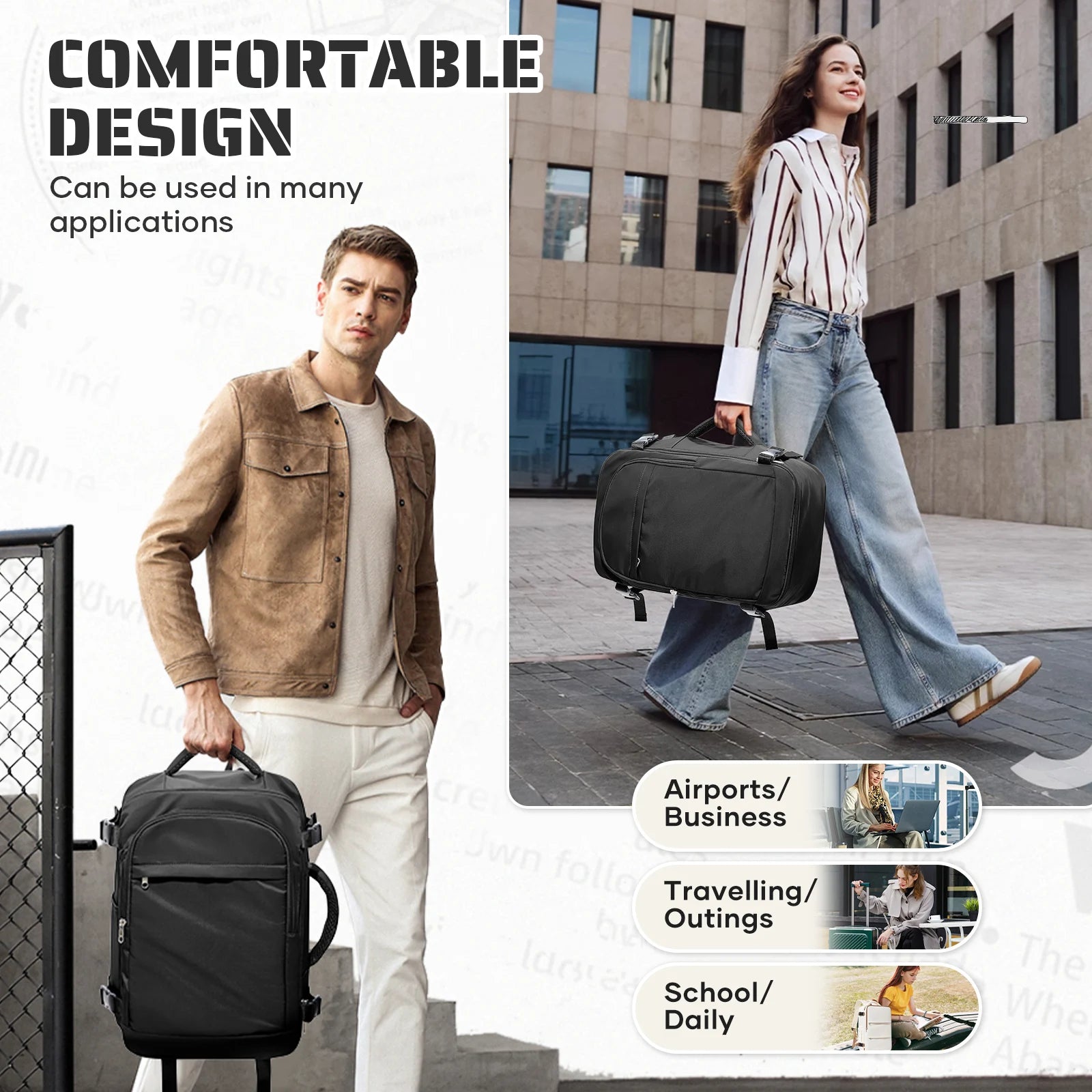 Ryanair Carry on Bag 40x30x20 cm Travel Bag Business Laptop Backpack，Travel Backpack For Women Men, Waterproof Backpack Bookbag