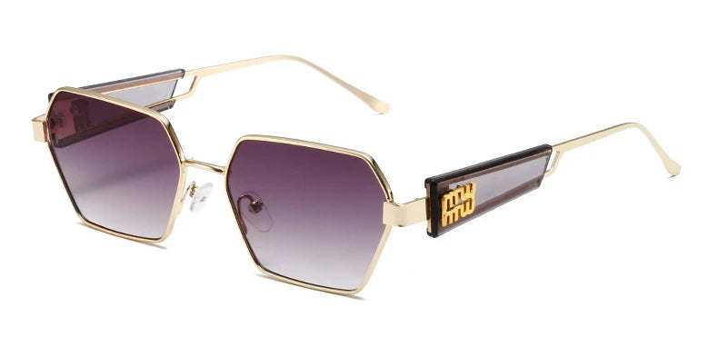 Metal Rectangle Sunglasses Women Fashion High Quality Frame Glasses Vintage Brand Designer Eyewear UV400