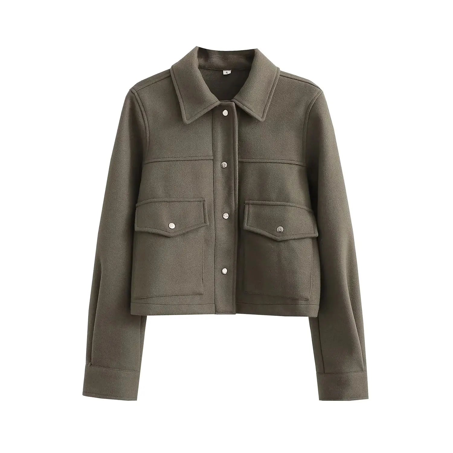 HH Women's Fashion Jackets Solid Long Sleeves Single-breasted With Pockets Down Turn Down Collar Causal  Autumn Winter Coats