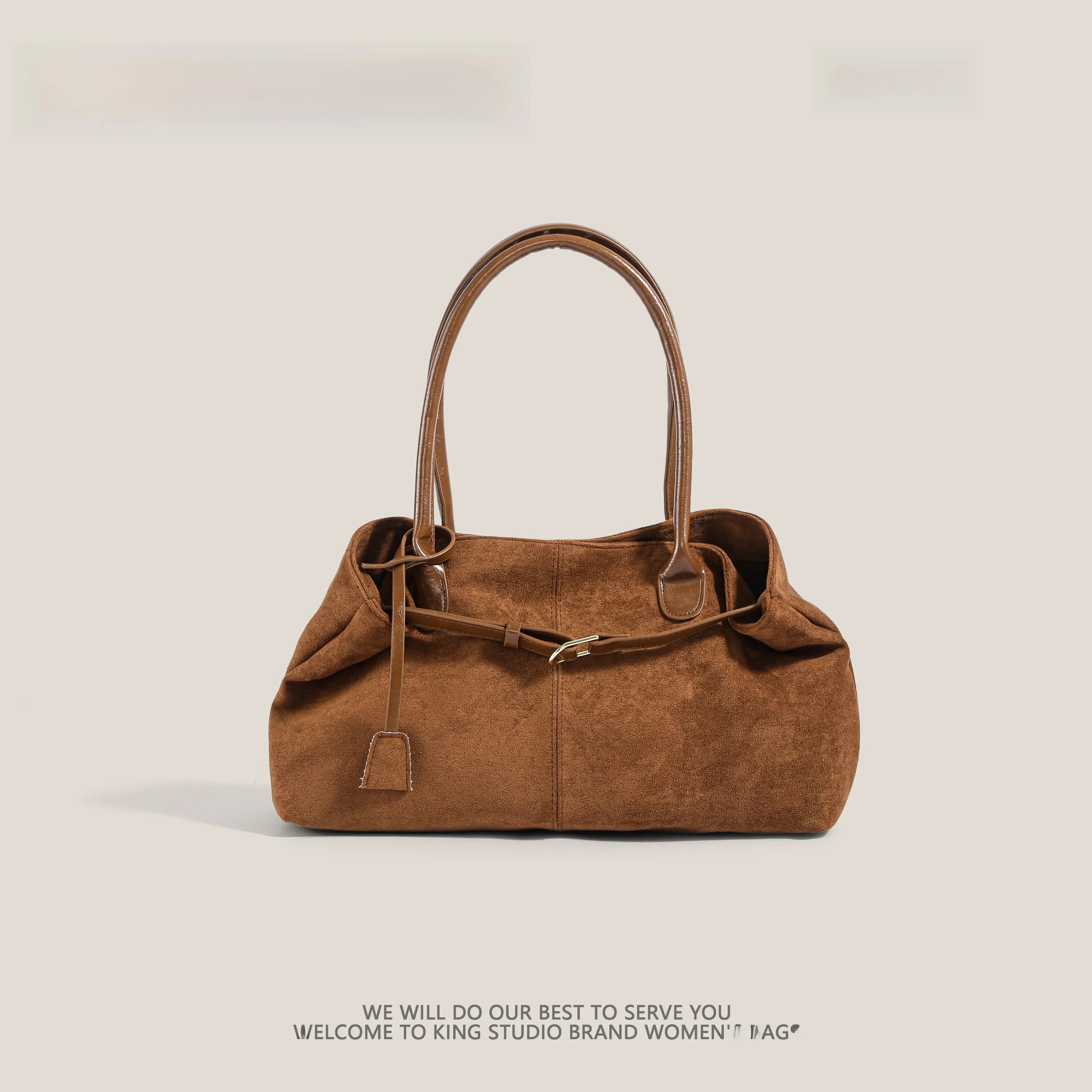 Autumn Winter Women's Suede Underarm Tote Bag Large Capaci Commuter Bag Handbag Retro Trendy 2025 New Sle Soft Leather