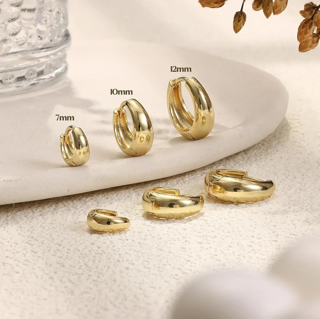 3Pairs Hoop Earrings Set for Women Gold Silver Plated Earring Hypoallergenic Small Huggie Hoops Lightweight Hoop Earrings Stack