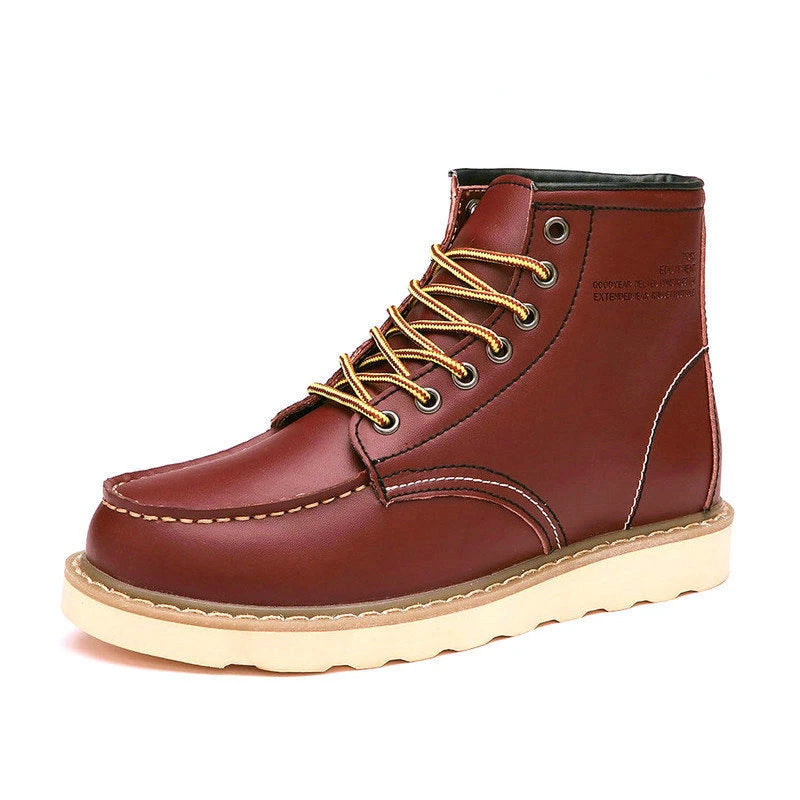 Spring New Genuine Leather Men's Boots Luxury High Quality Men Ankle Boots Fashion Handmade Motorcycle Boots Men Waterproof Shoe