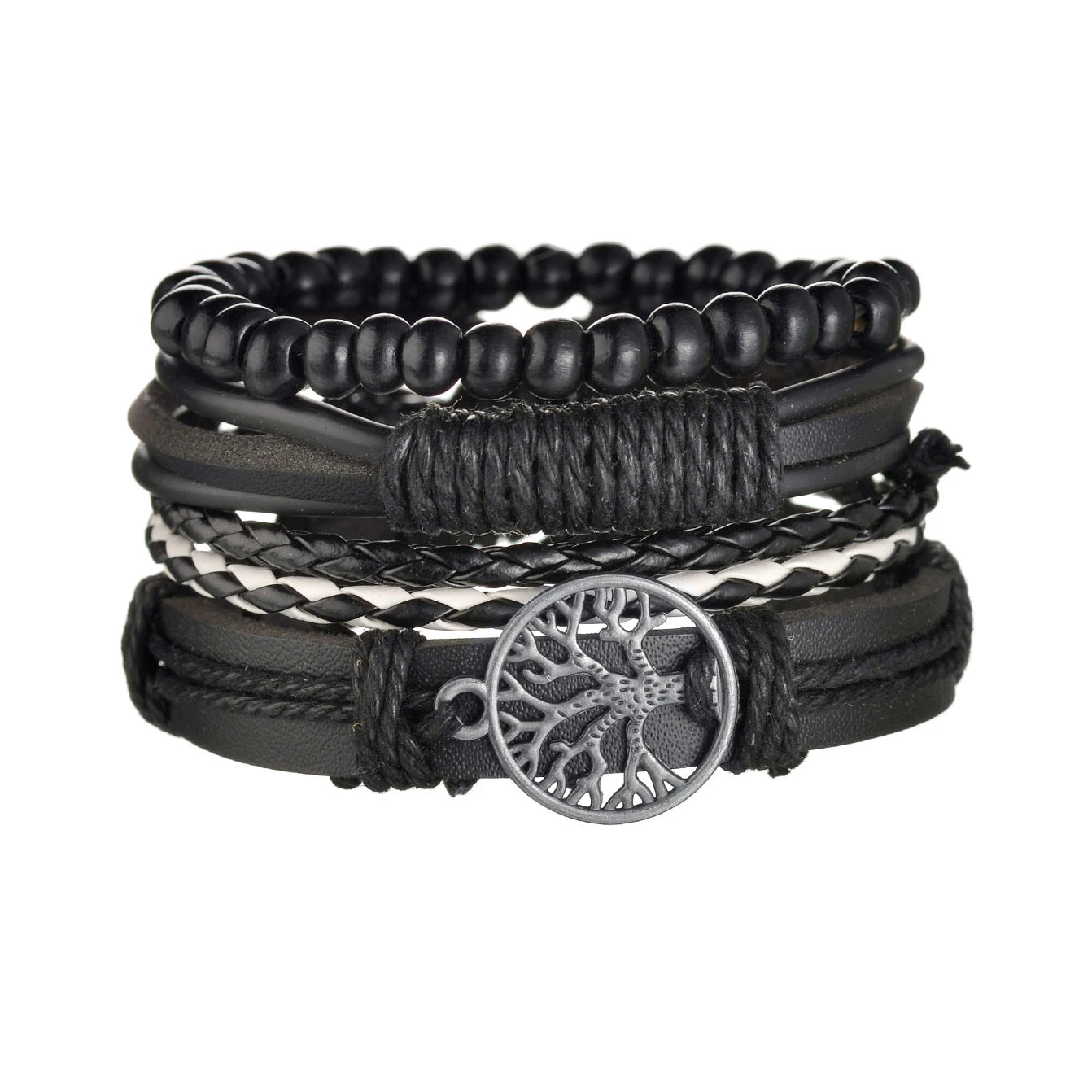 Men's Cross Leather Bracelet Prayer Multi Layer Braided Stainless Steel Fashion Classic Wristband Birthday Gift For Men Women