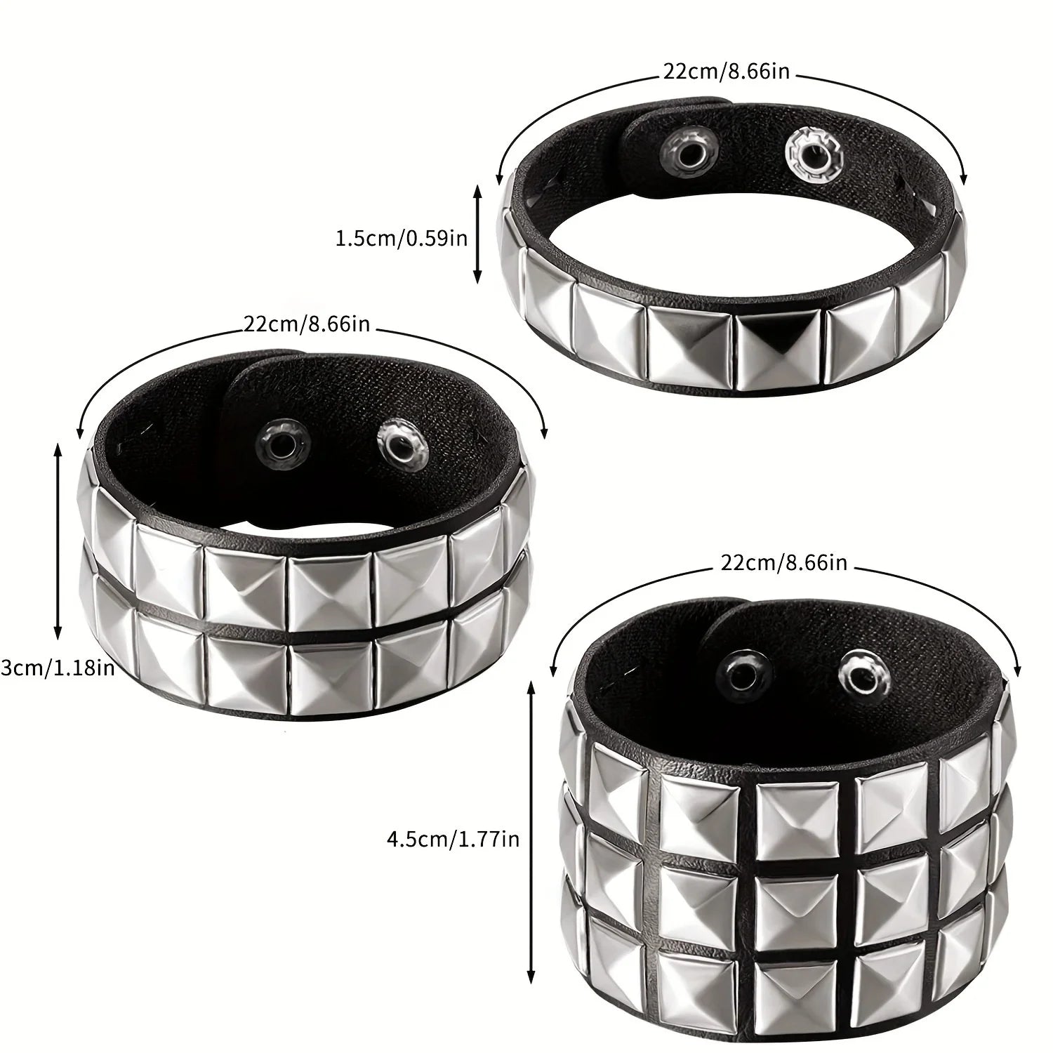 Punk Hip-Hop Gothic Nail Bracelet Rivets Casual Couple Bracelet Party New Year's Christmas Valentine's Day Birthday Gift