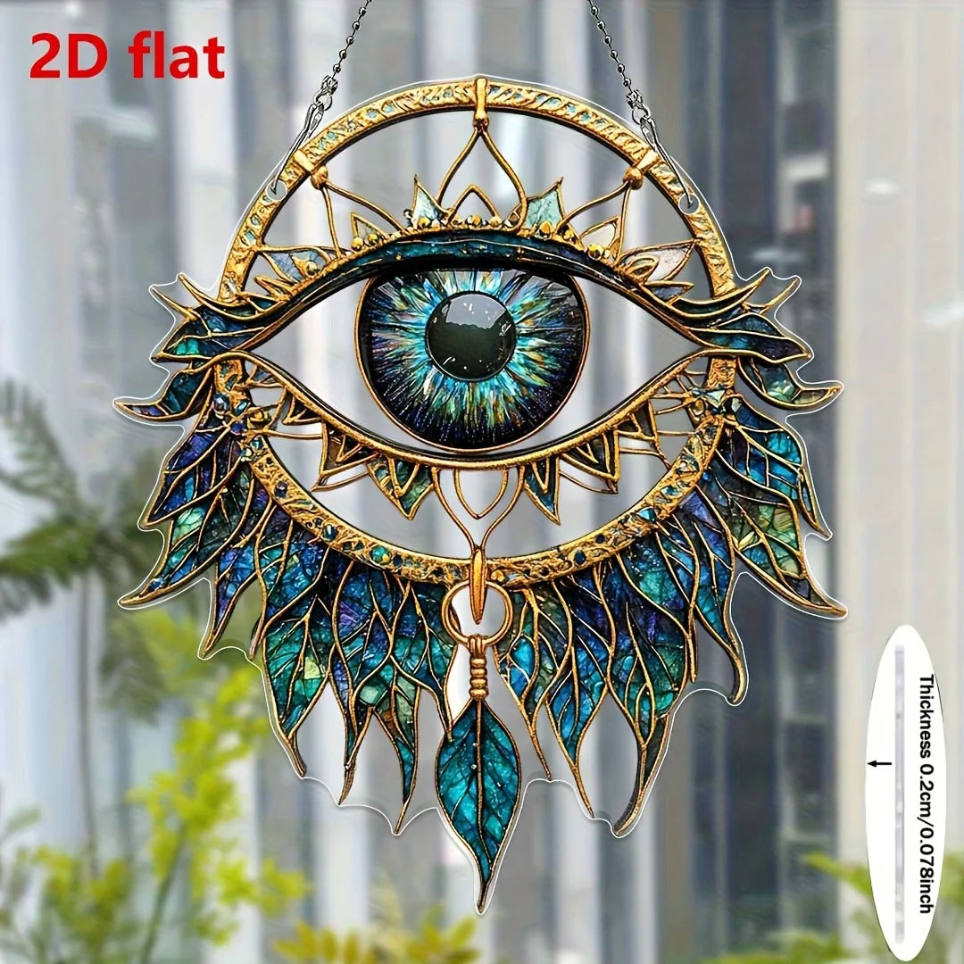 1PcEvil Eyes Hanging Decoration Hanging Pendant Wind Chime Suncatcher Home Window Ornament Garden Decor Car Interior Decoration