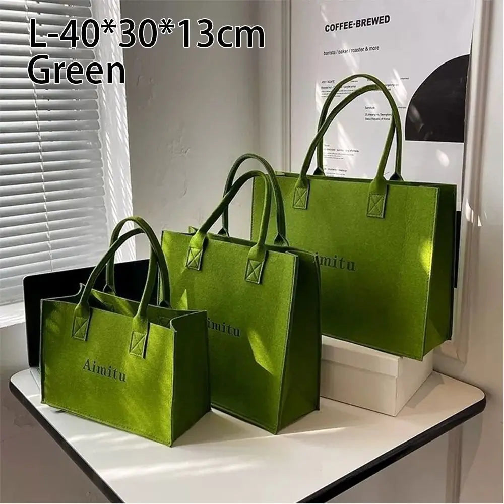 Fashion S/M/L Women Felt Shoulder Bag Simple Solid Color Messenger Bag Handbag Large Capacity Travel Casual Crossbody Bags