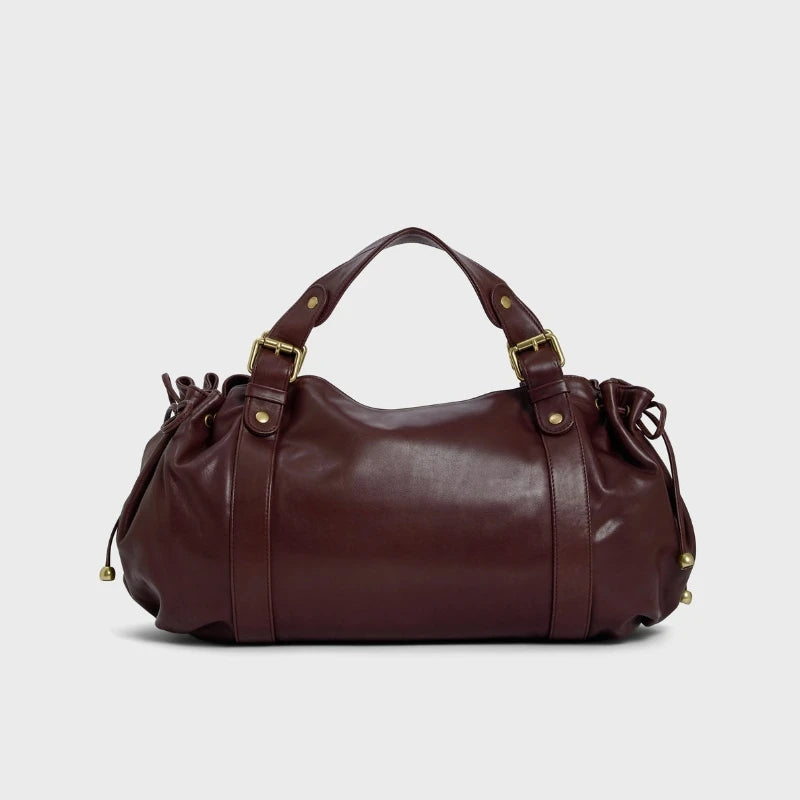 Women's Vintage Handbag, New Fashion Solid Color Tote Bag, Luxury Design Shoulder Bag for Everyday Style