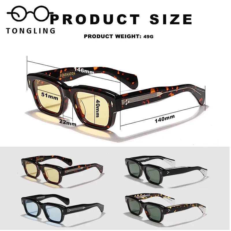 Highquality acetate designer handmade luxury SJEFF personalized Men UV400 sunglasses Support custom logos or prescription lenses