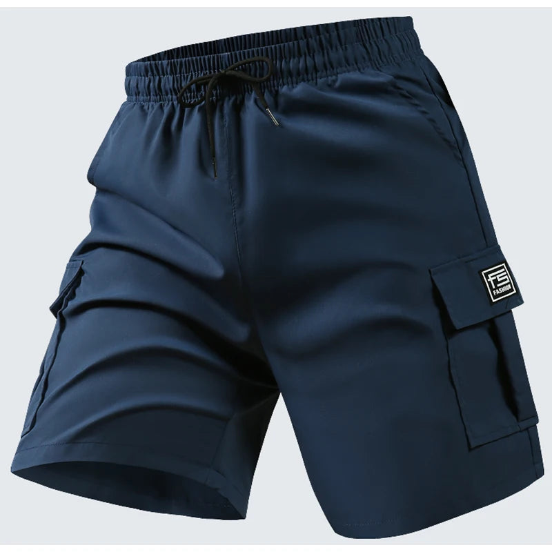 Men's Summer Utility Shorts Versatile Casual Wear with Multi-Pockets & Elastic Waist for Hiking & Daily Use Cargo Shorts