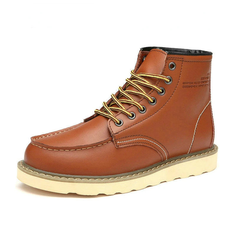 Spring New Genuine Leather Men's Boots Luxury High Quality Men Ankle Boots Fashion Handmade Motorcycle Boots Men Waterproof Shoe