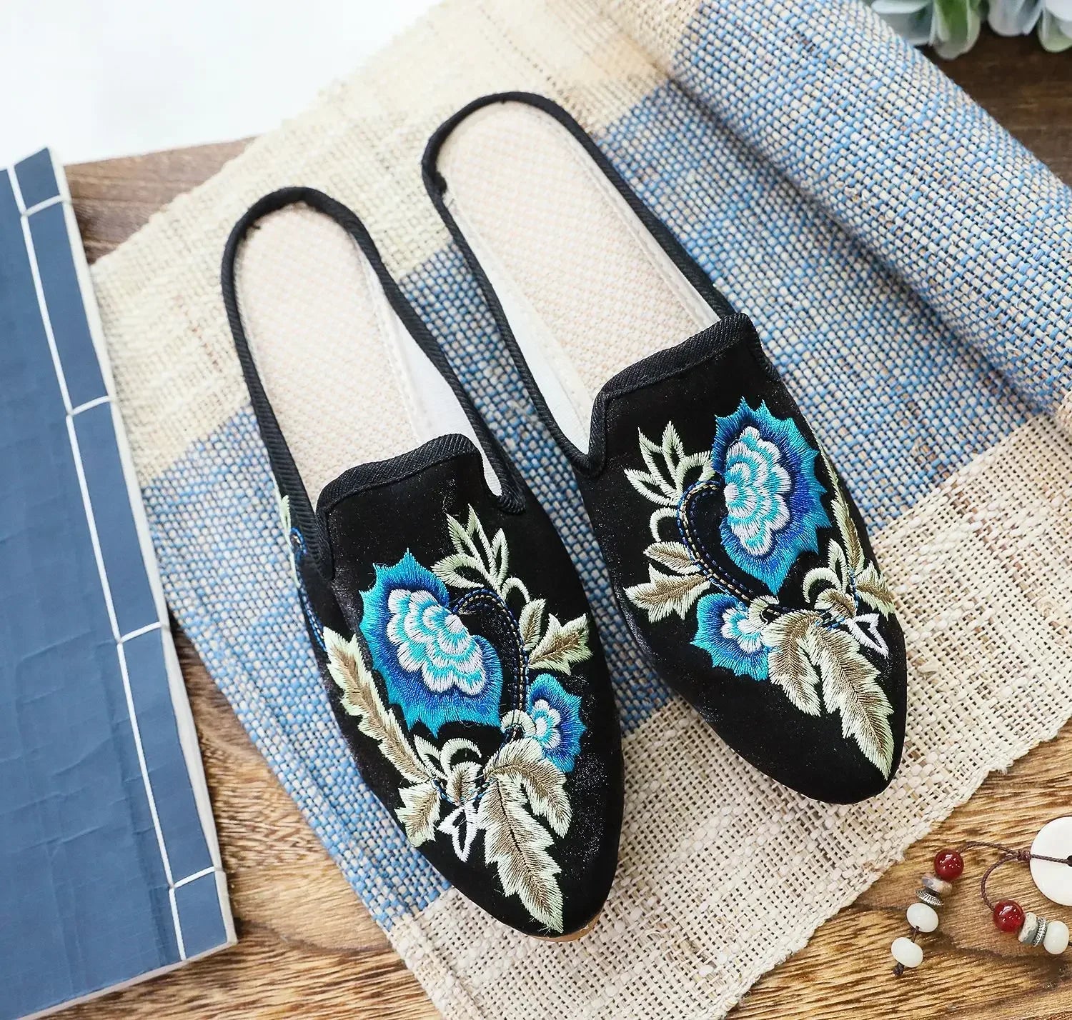 Chinese Style Summer Harajuku Slippers Women Shoes for Women Fashion Casual Vintage Embroidery Ethnic Style Streetwear