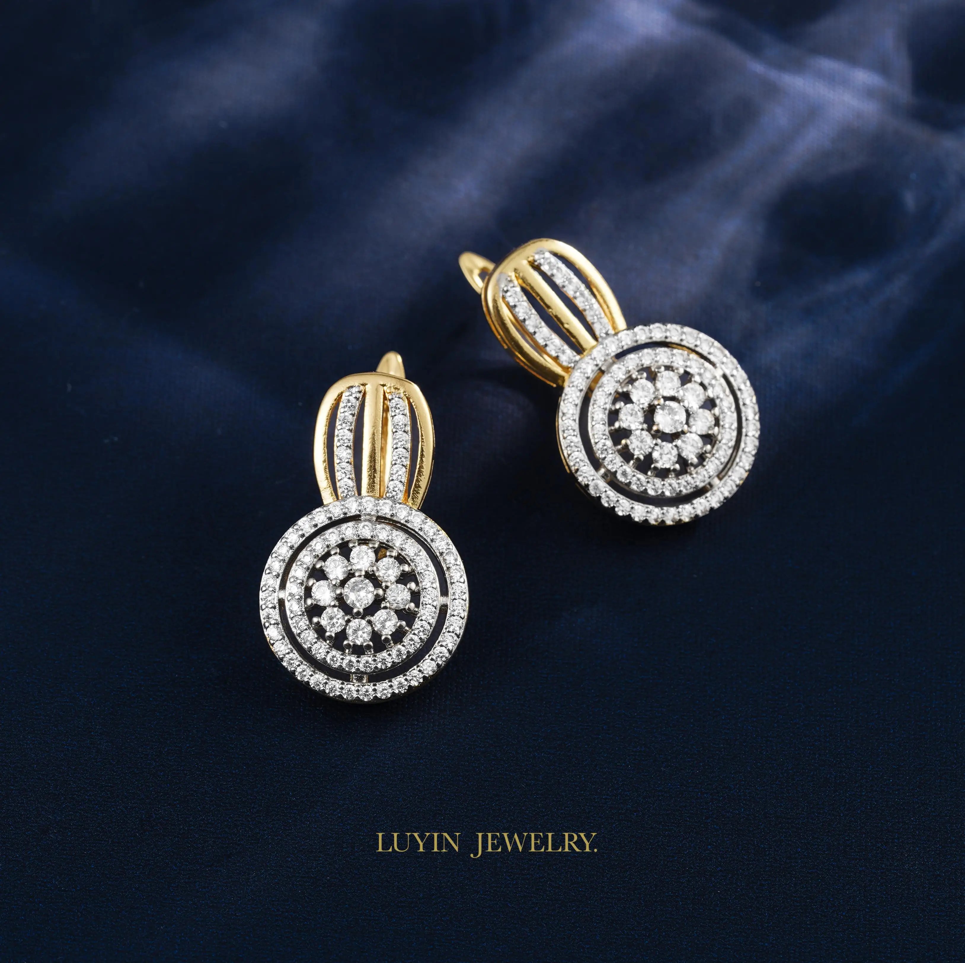 LUYIN Selected Bohimian Vintage Style Series Earrings Ring Set For Woman Copper Plated 14K Gold 2 Color For Party Wedding Gifts.