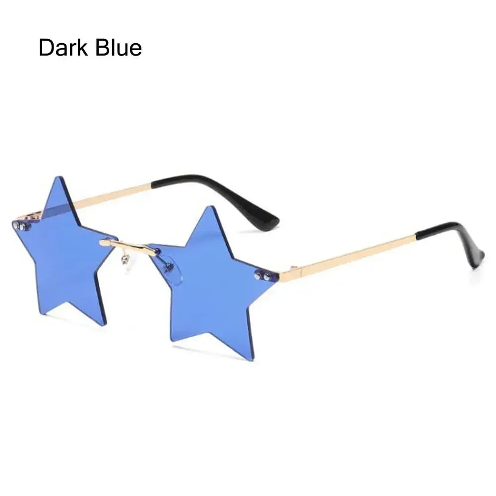 Star Shape Sun Glasses Funny Pentagram Eyewear Eyeglasses Christmas Decoration Party Glasses Rimless Sunglasses Driver Goggles