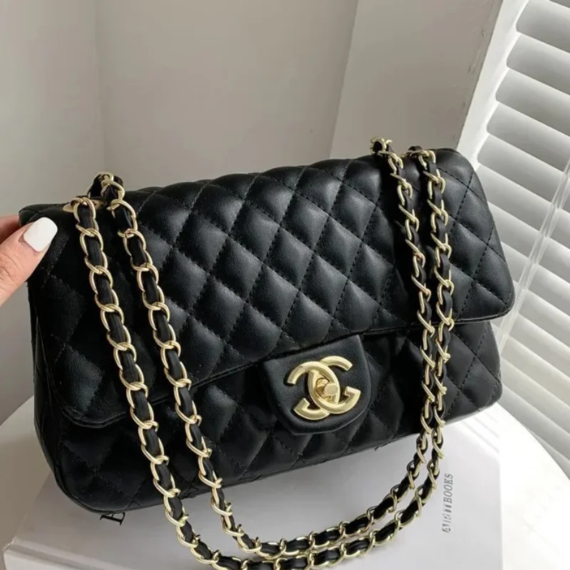 2025 Fashion Lingge New Multi functional Commuter Women's Large Capacity Single Shoulder Crossbody Bag, Chain Bag
