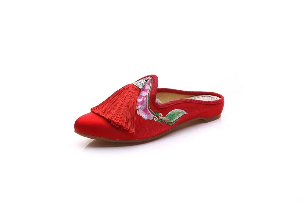 Chinese Style Summer Harajuku Slippers Women Shoes for Women Fashion Casual Vintage Embroidery Ethnic Style Streetwear