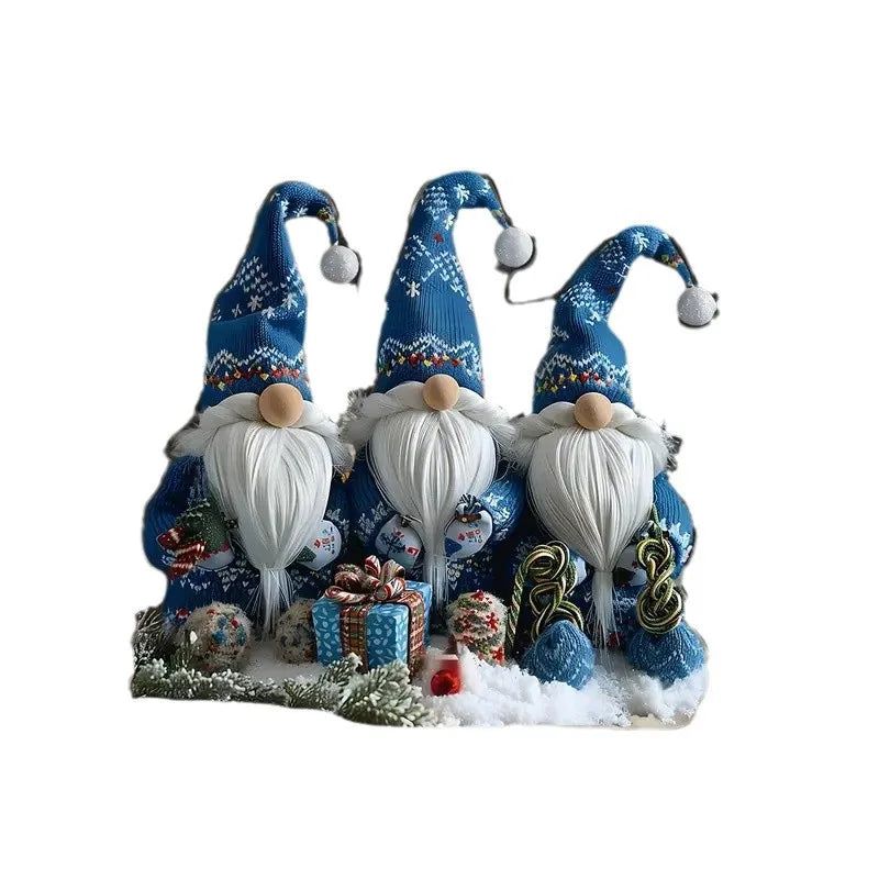 Acrylic Special Festive Christmas Gnomes Acrylic Tabletop Decor - 3 Gnomes, 7.08In/18Cm, Suitable for Bedroom, Kitchen, Office,