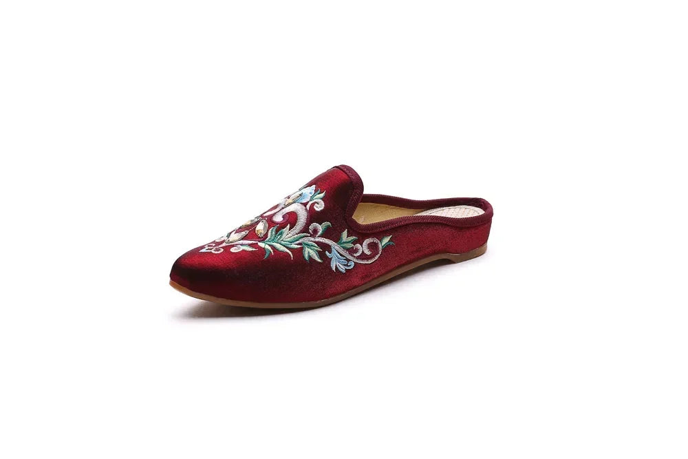 Chinese Style Summer Harajuku Slippers Women Shoes for Women Fashion Casual Vintage Embroidery Ethnic Style Streetwear