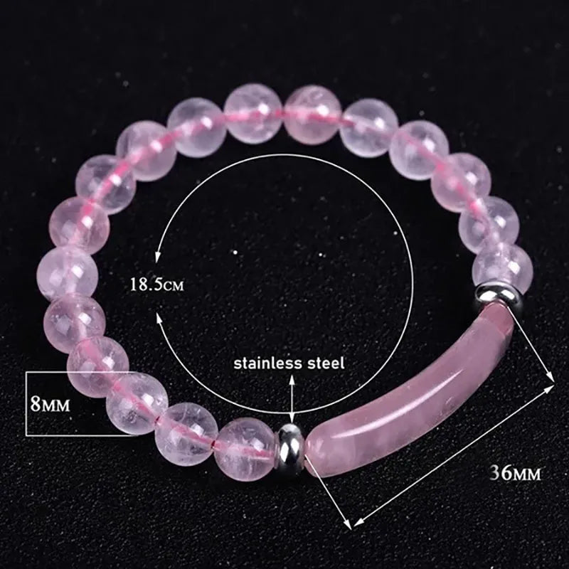 Bridge bracelet Natural Stone Crystal Druzy Rose Quartz Amethyst Gemstone Beaded Beads Bracelet for Women Girls Jewelry Gifts