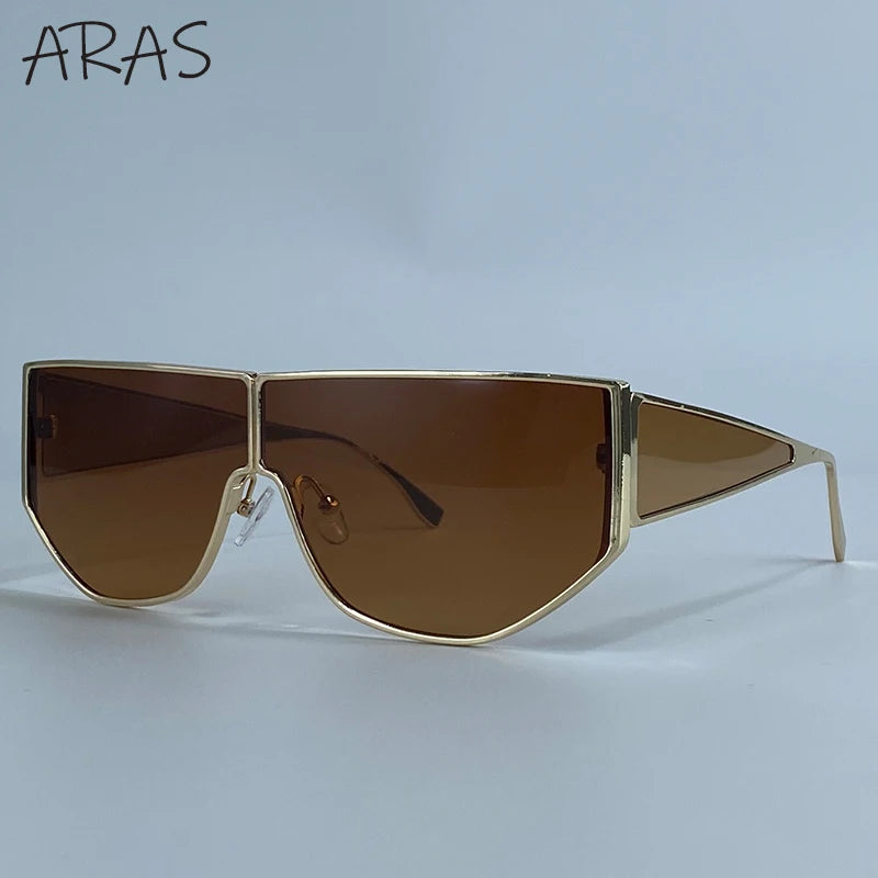 Y2K Punk Shield Sunglasses Women 2025 Luxury Brand Oversized Trendy Sun Glasses Windproof Night Vision Driving Goggle Eyewear