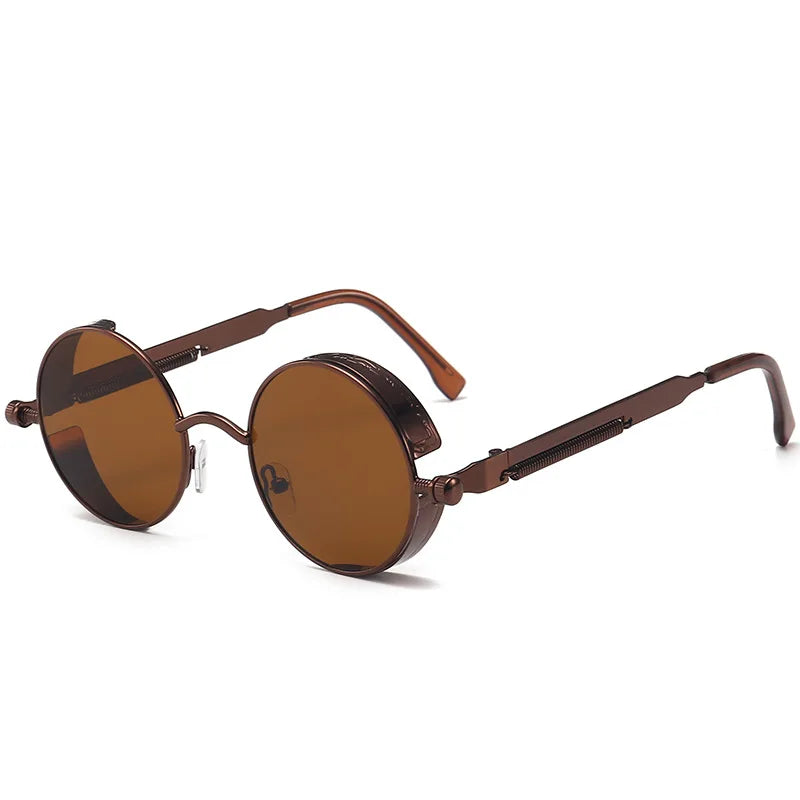Metal Steam Punk Sunglasses Men Women Fashion Round Mirror Glasses Brand Designer Vintage Sun Glasses Retro Eyeglasses UV400
