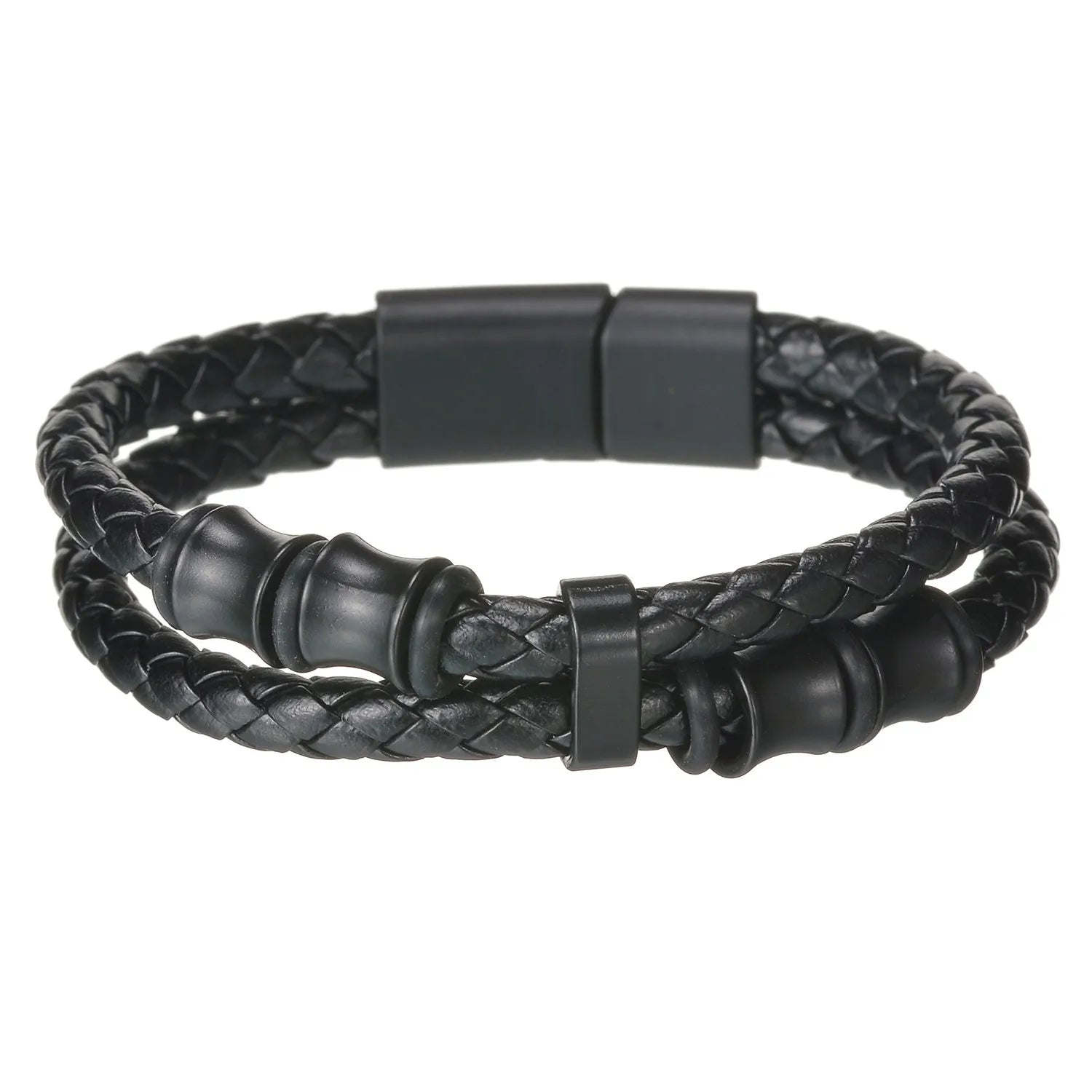 Men's Cross Leather Bracelet Prayer Multi Layer Braided Stainless Steel Fashion Classic Wristband Birthday Gift For Men Women