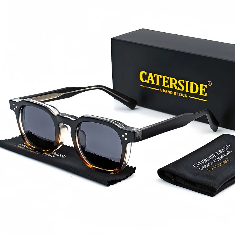 CATERSIDE New Retro Punk Men Sunglasses Square Personalized Design Glasses Women's Fashion Party Glasses Festival Gift 2 Pieces