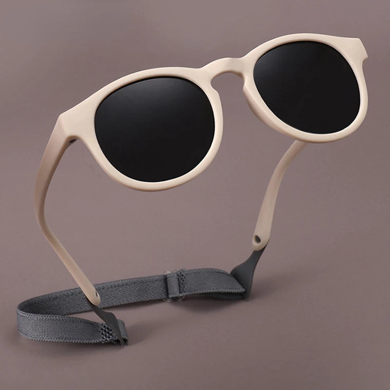 Boys Girls Baby Eyewear UV400 Small Round Polarized Kids Sunglasses Silicone Flexible Safety 0-3 Years Old Children Glasses