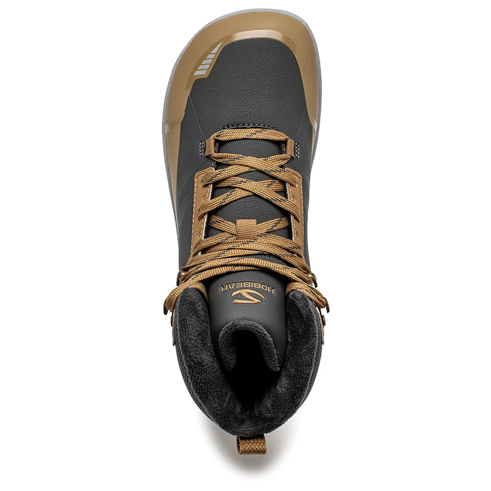 HOBIBEAR Barefoot Faux Fur Lined Ankle Boots Unisex Wide Toe Box Mid-Top Sneakers Outdoor Non-Slip Running Shoes