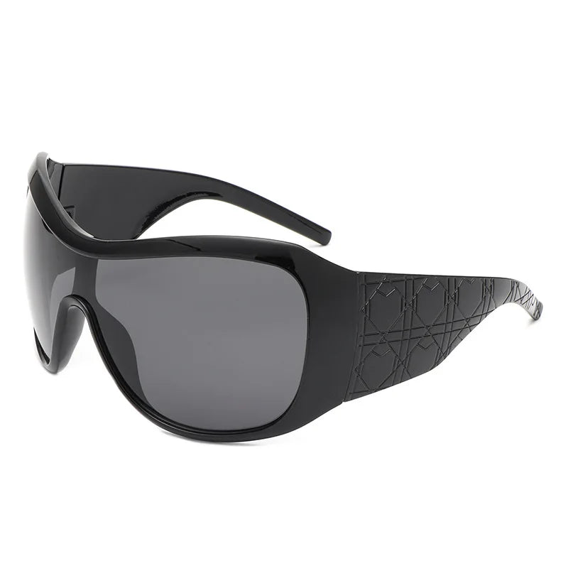 one piece oversized Y2K sunglasses for women men vintage square shield gradient hip hop sun glasses female sexy driving shades