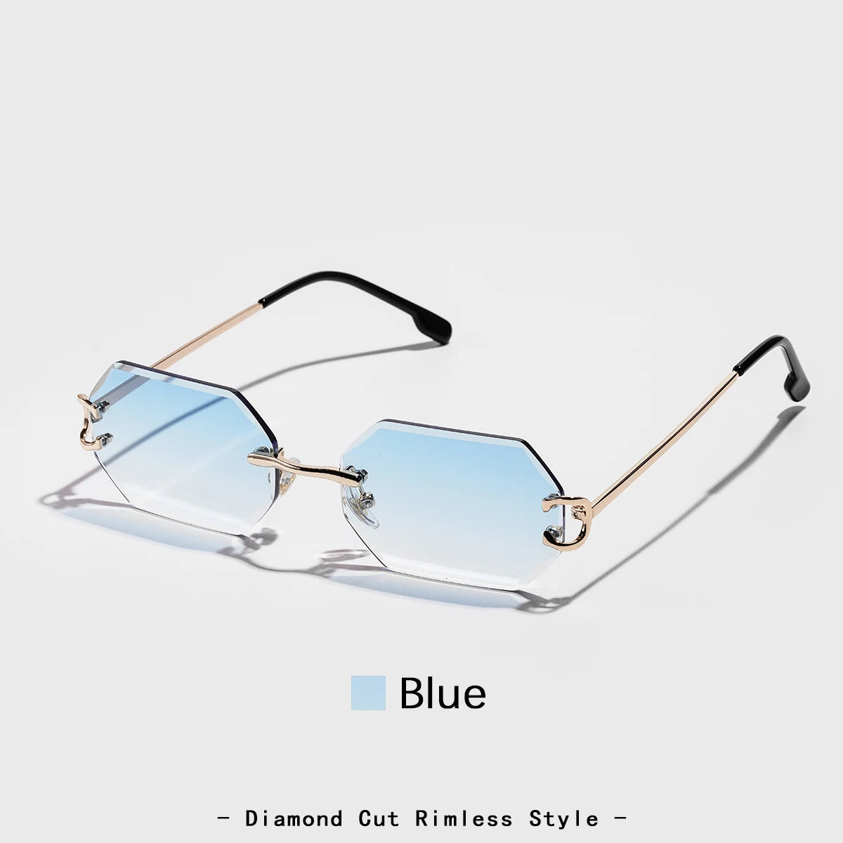 Ruiao 2025 new rimless luxury Sunglasses diamond cut sun shades for man and women designer brand glasses UV400 frameless eyewear