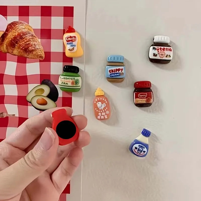 8pcs Refrigerator Magnets, Kawaii Cartoon Food Fridge Magnets, Cute Decorative Magnets Personalized Fridge Magnet Locker Cabinet