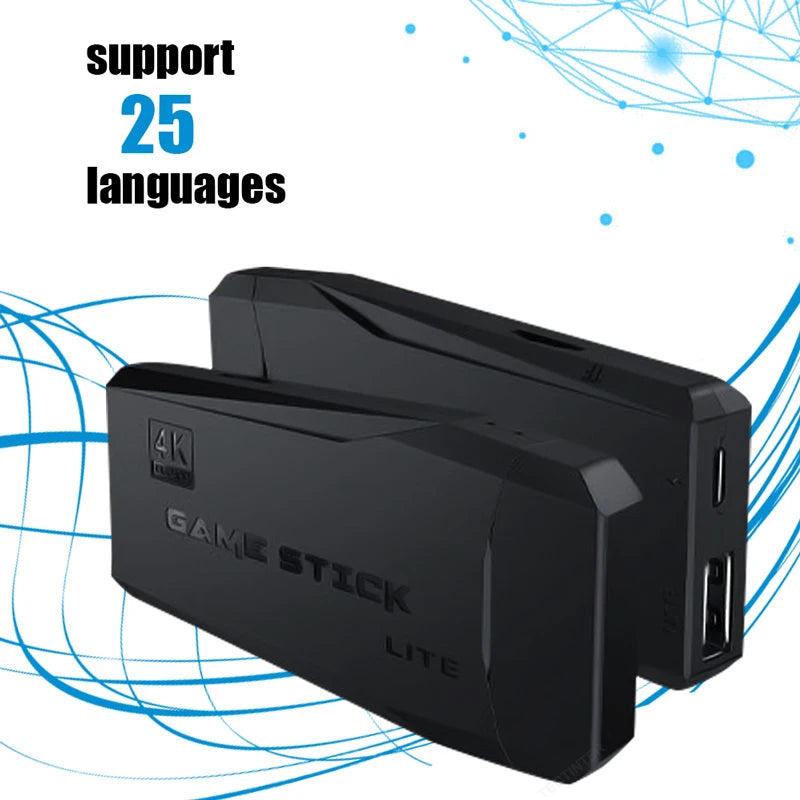 M8 4K HD Game Stick Mini Video Games Consoles Handheld Game Player Built-in 40000 Games with 2.4G Double Wireless Controller