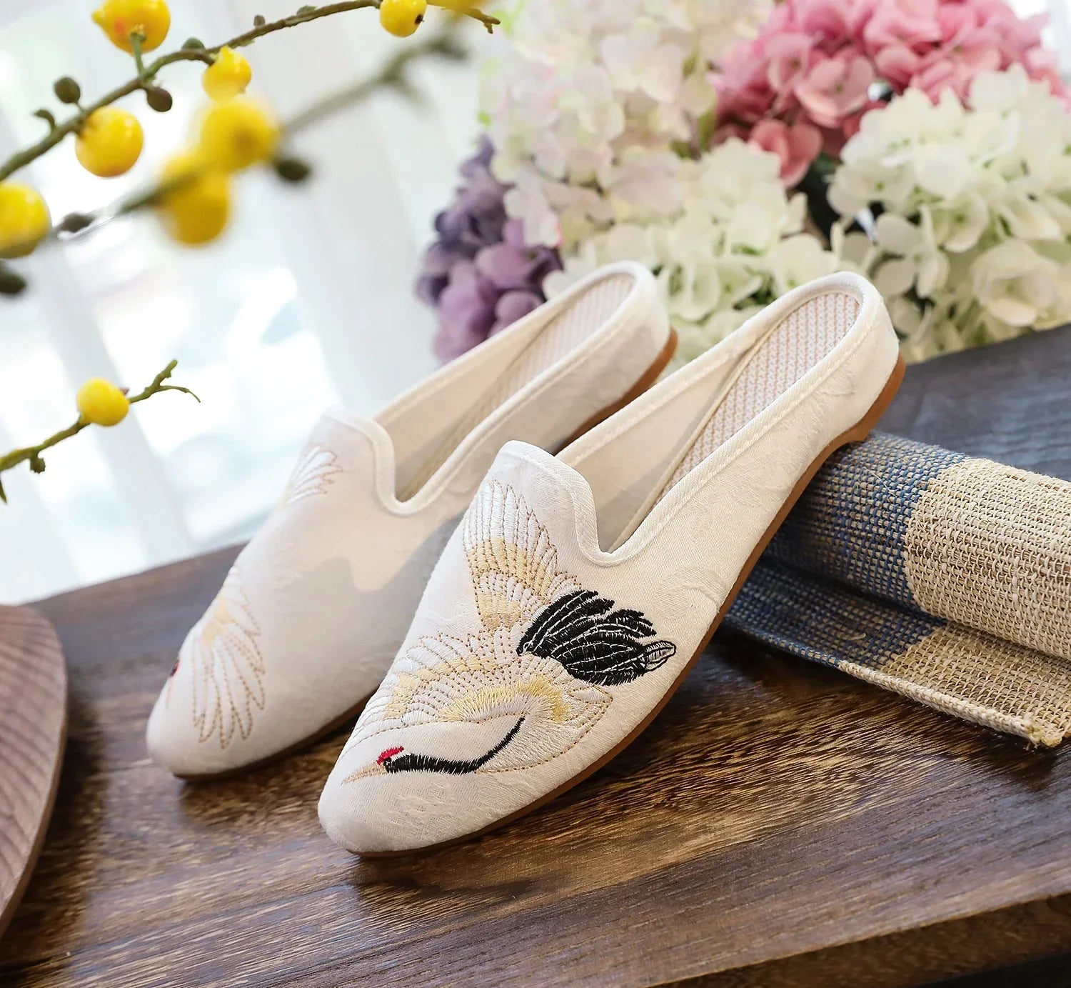 Chinese Style Summer Harajuku Slippers Women Shoes for Women Fashion Casual Vintage Embroidery Ethnic Style Streetwear
