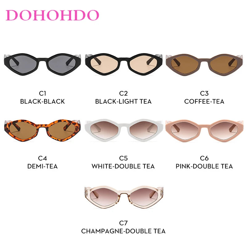 New Trendy Small Frame Polygonal Women's Sunglasses Luxury Brand Design Sunglasses Men Outdoor Travel Shade Eyewear Female UV400
