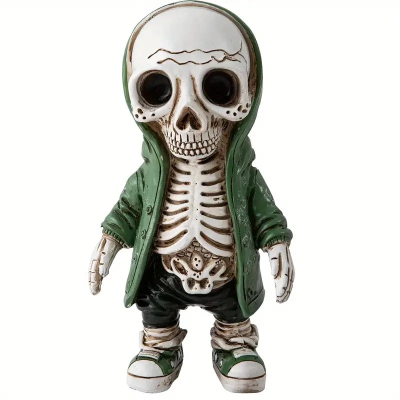 1pc Cool Skeleton Figures, Skeleton Statue, Collectible Gothic Skull Sculpture Halloween Decoration For Home Office Room Decor