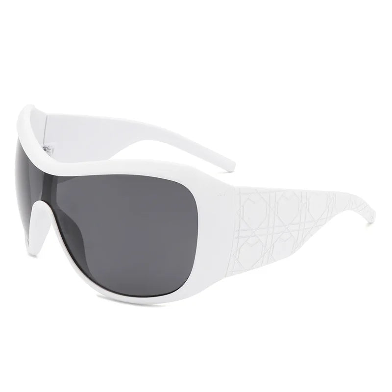 one piece oversized Y2K sunglasses for women men vintage square shield gradient hip hop sun glasses female sexy driving shades